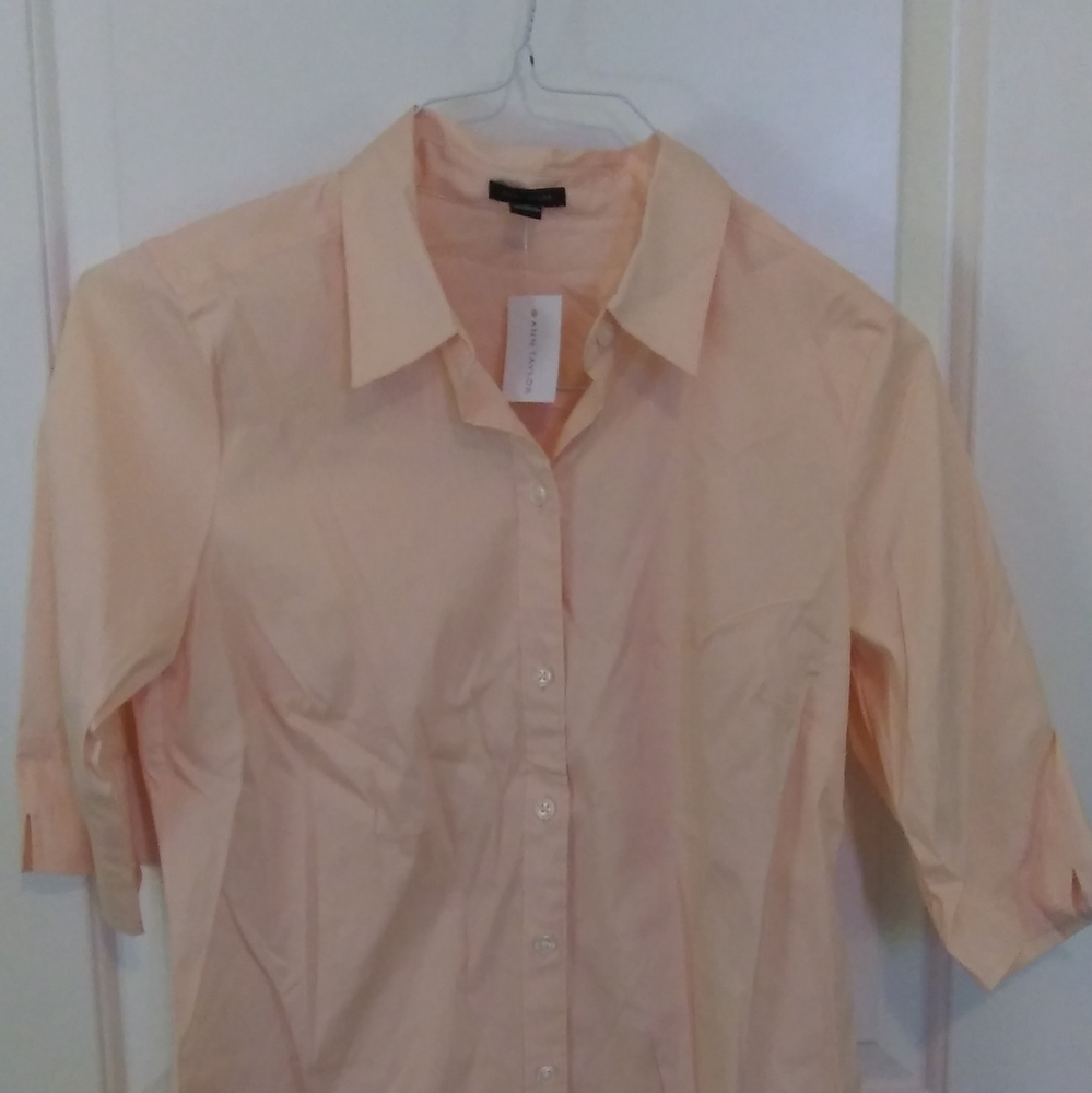 Ann Taylor short sleeve button down top.